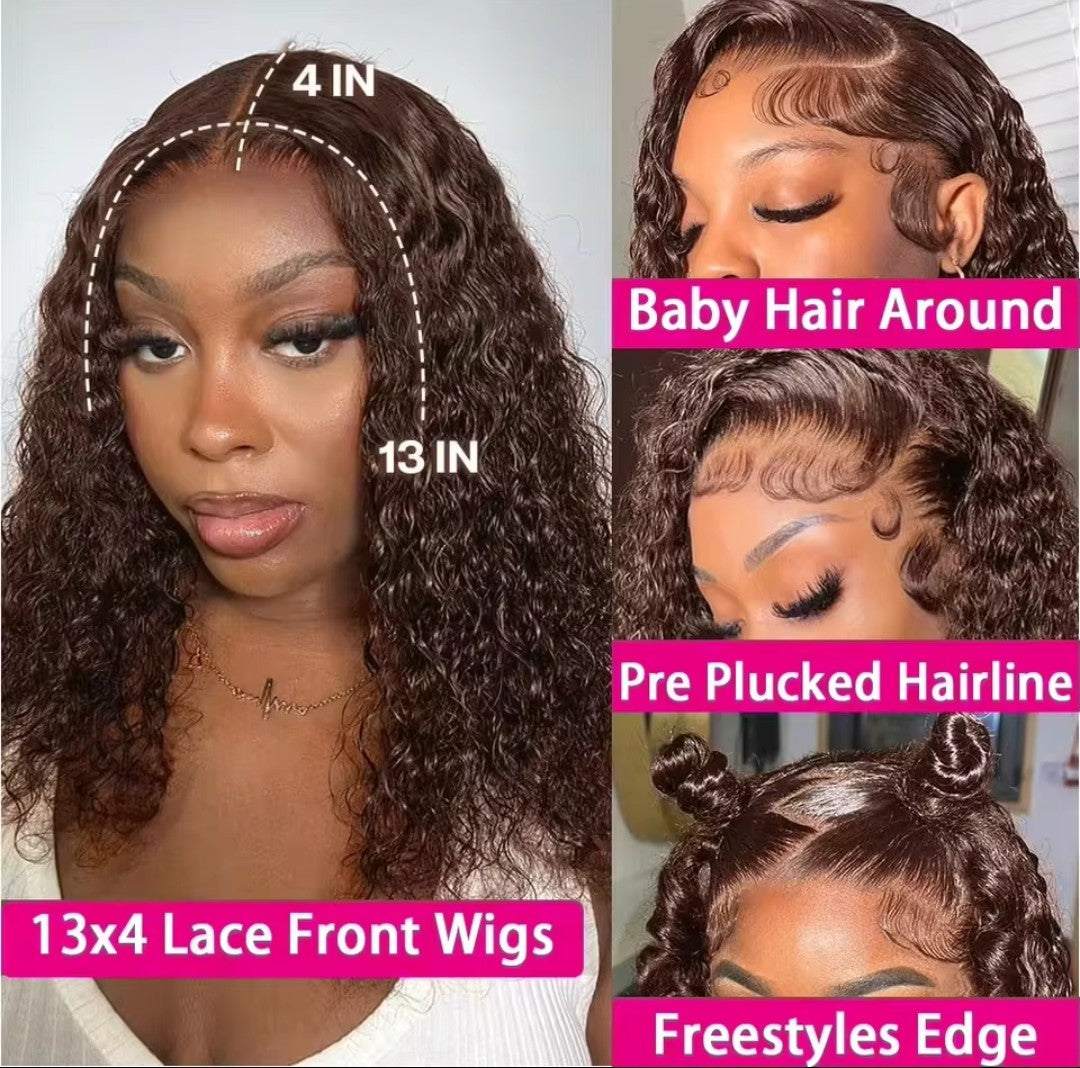 Kinky Curly Chocolate color 13×4