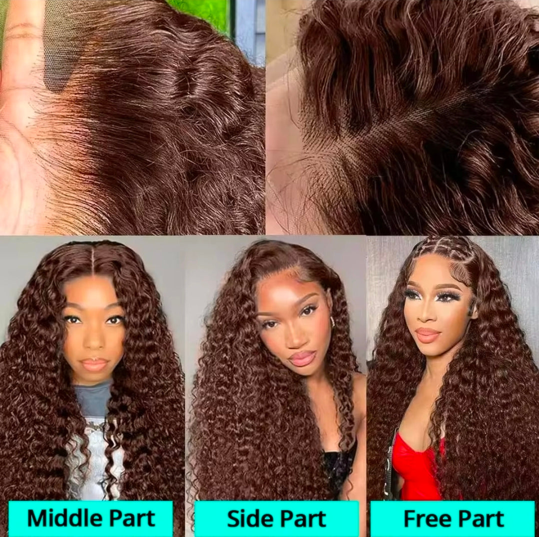 Kinky Curly Chocolate color 13×4